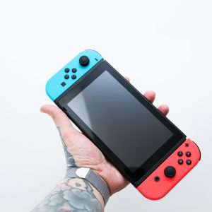 nintendo switch (blue and red joycons)